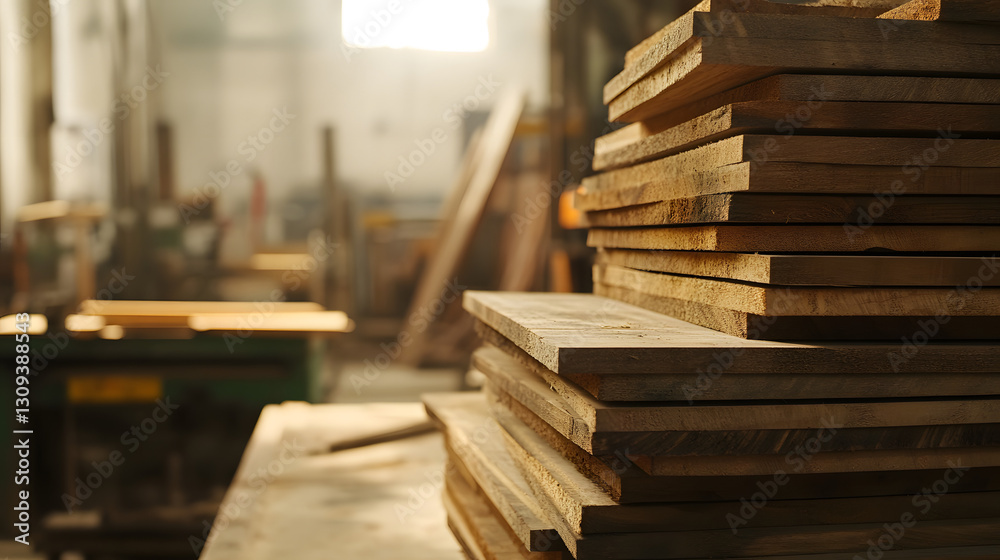 A stack of wooden planks in the foreground
A stack of wooden planks in the foreground