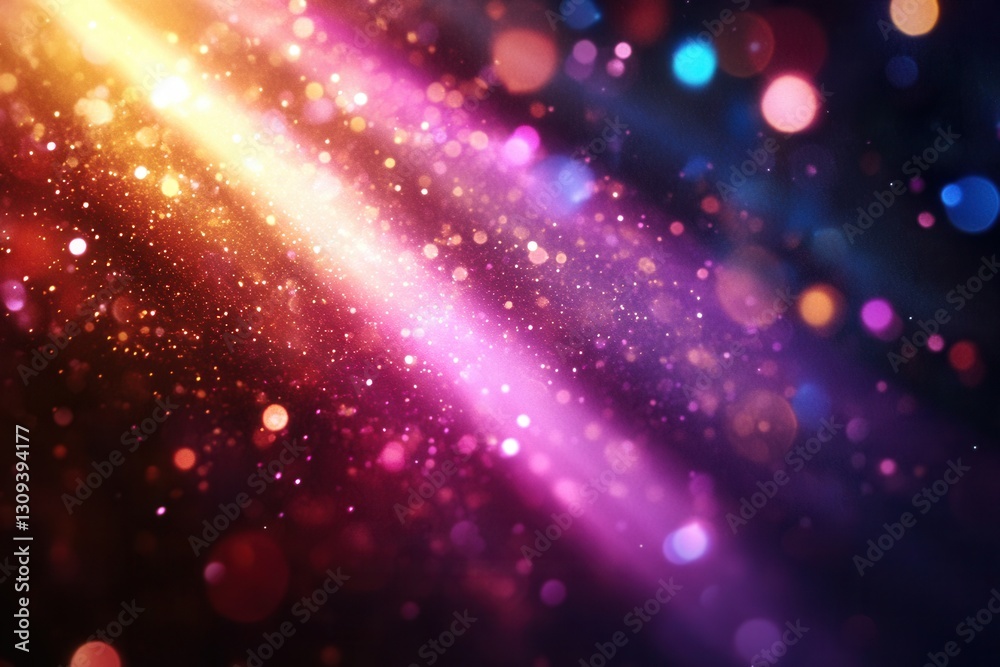 Fototapeta premium Vibrant beams of light piercing through darkness creating an abstract spark filled atmosphere Generative AI