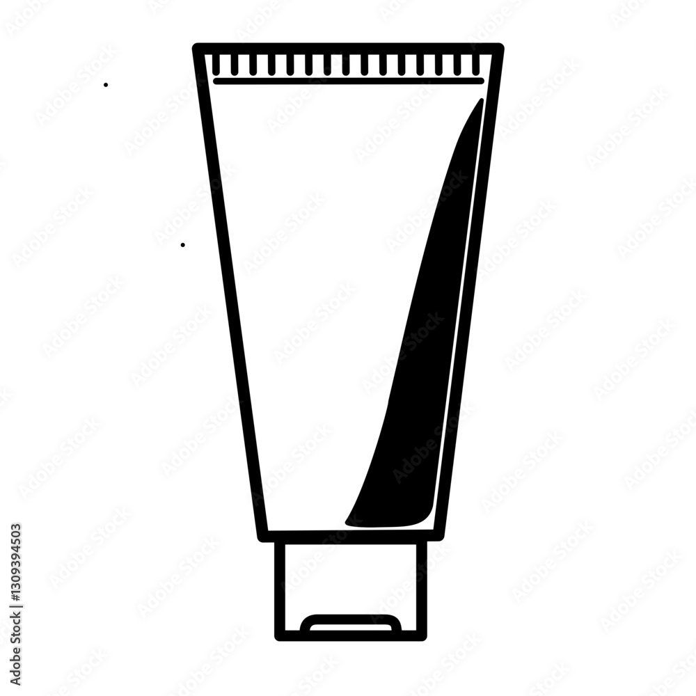 Vector flat icon for tube packaging product like skincare face wash cleanser Vector flat icon for tube packaging product like skincare face wash cleanser