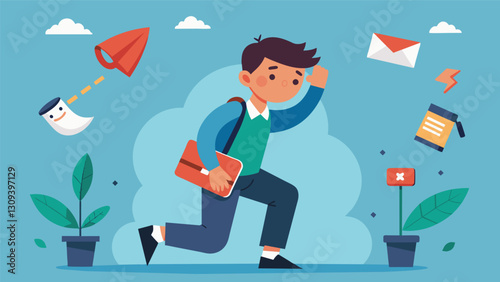 Each rejection hurts but the student channels that pain into motivation to work harder and improve their chances of success.. Vector illustration