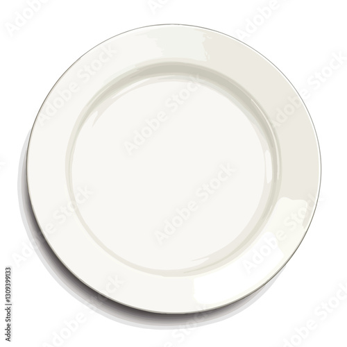 Clean and Minimal Empty White Plate Isolated on White Background