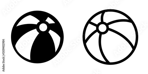"Beach Ball Fun Icon Design Symbol Set"