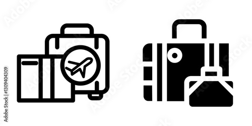 Modern Suitcase & Travel Icon Design Symbol Set