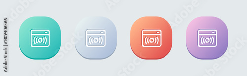 Stream line icon in flat design style. Live signs vector illustration.
