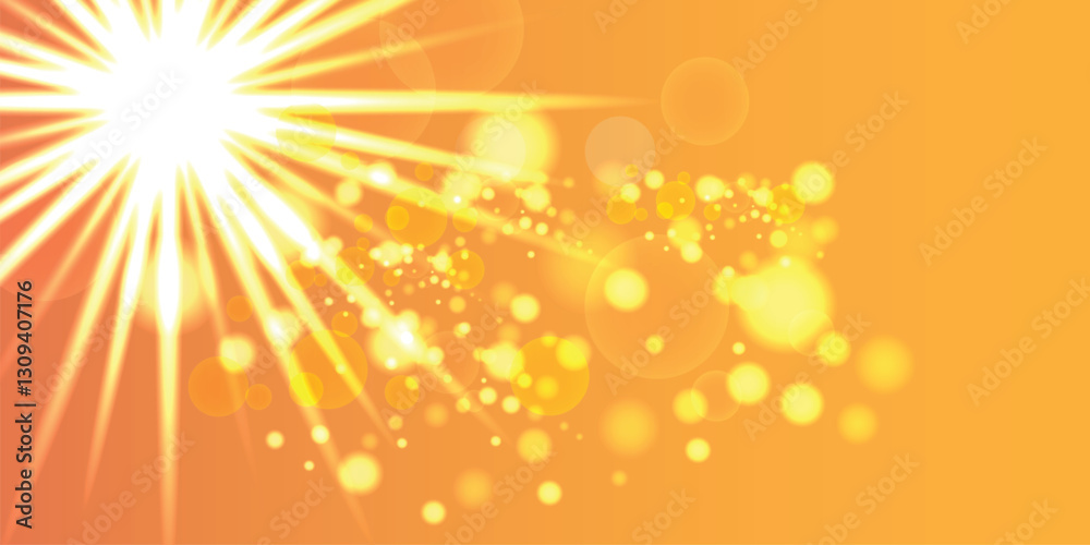 Abstract Spring Sun Orange Background with bokeh Abstract Spring Sun Orange Background with bokeh