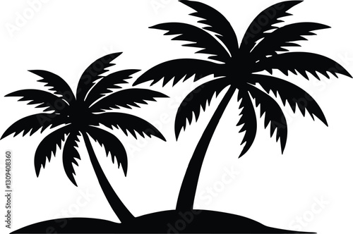 Palm trees black silhouette,Palm tree black vector illustration