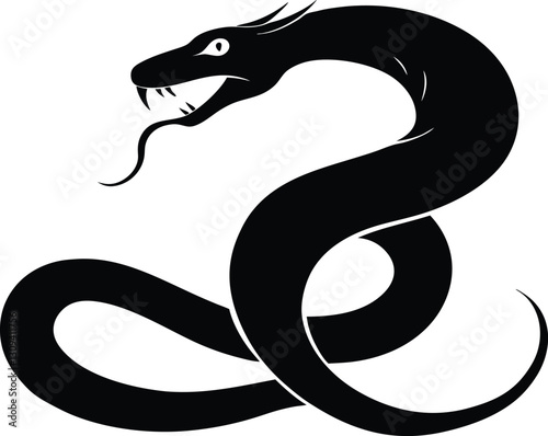 Snake silhouette,Snake simple flat vector