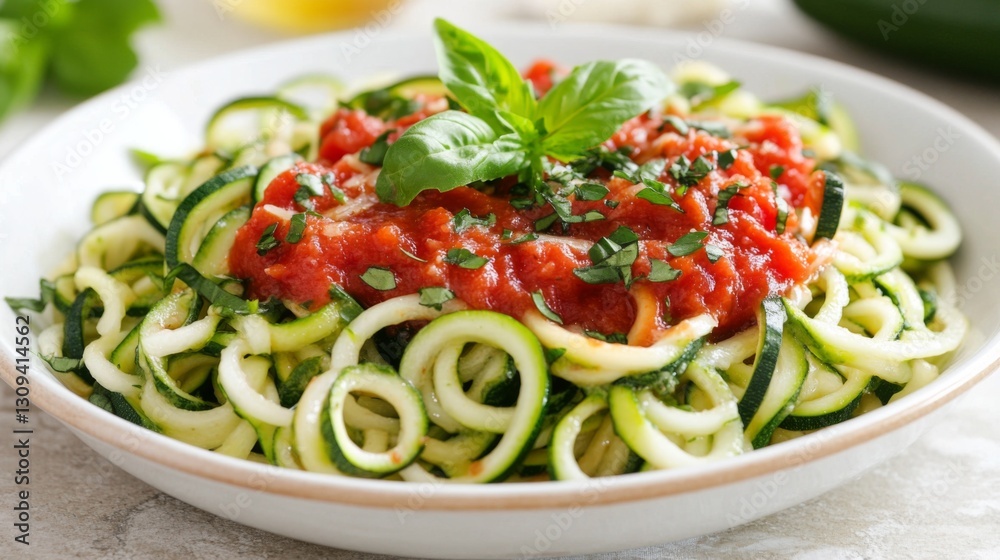 Zucchini Noodles with Tomato Sauce and Basil Zucchini Noodles with Tomato Sauce and Basil