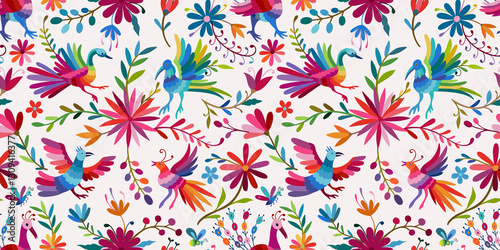 Fotografía Ornate ethnic Mexican embroidery Otomi