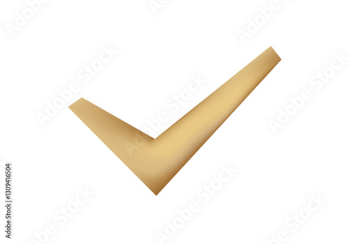 A golden checkbox tick symbol representing success, approval, or agreement in various tasks.