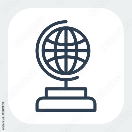 globe icon in black line style