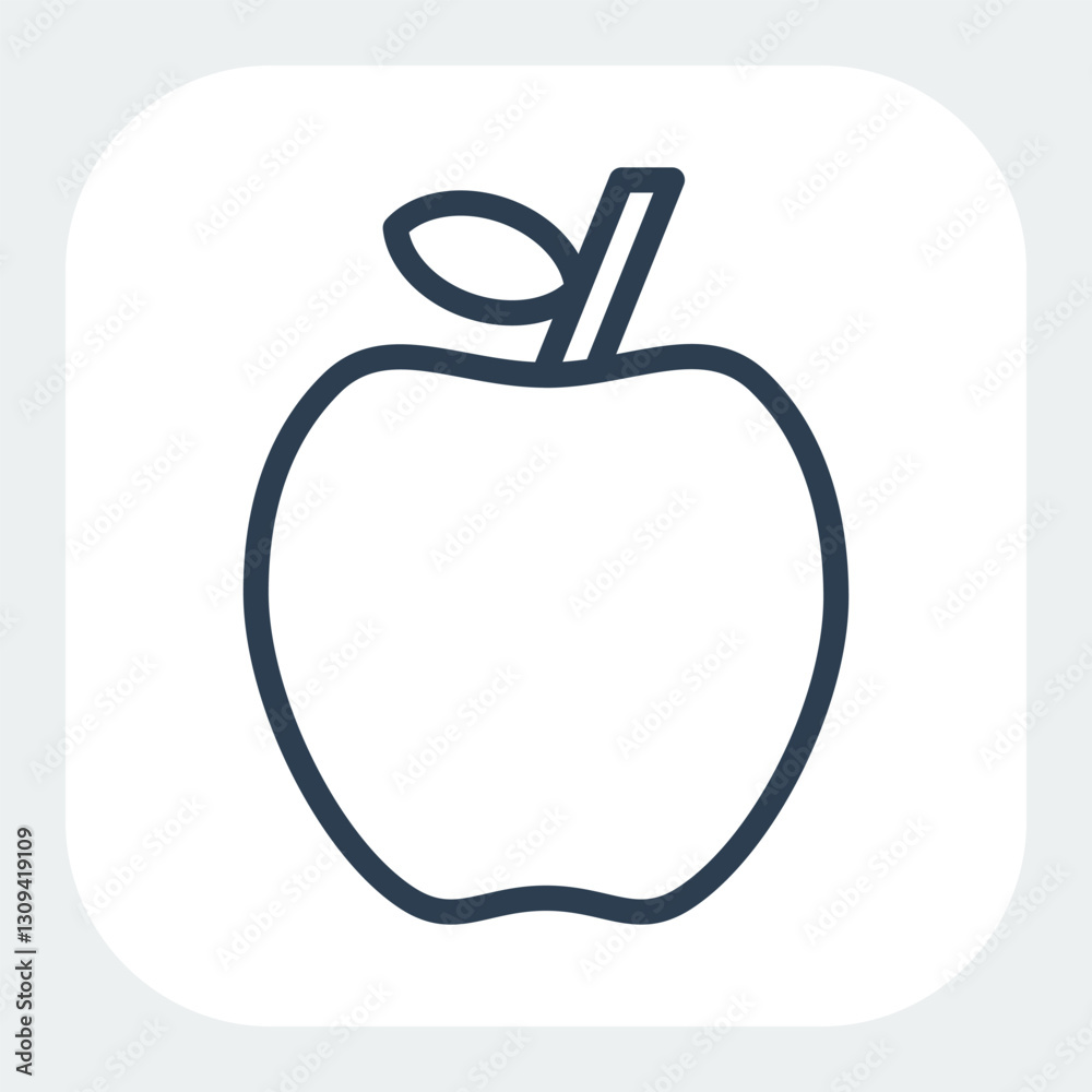 apple icon in black line style apple icon in black line style