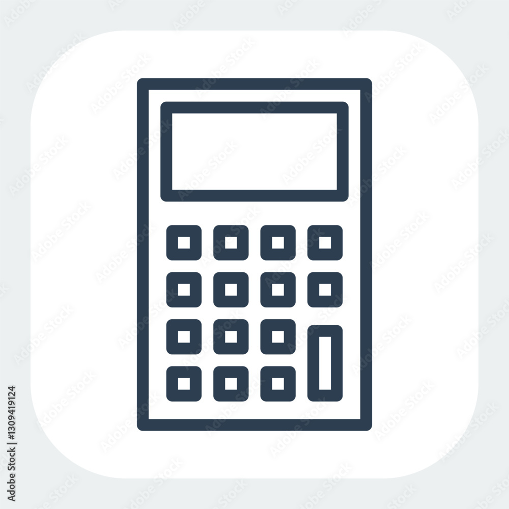 calculate icon in black line style calculate icon in black line style