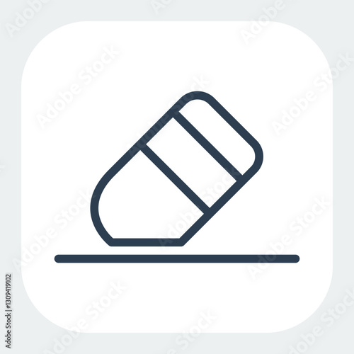 eraser icon in black line style