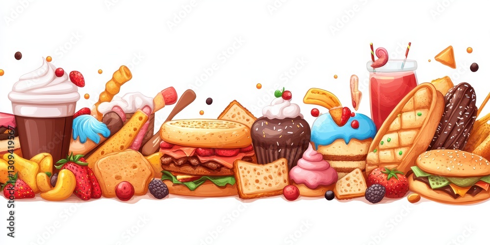 Fototapeta premium Sandwich food Banner