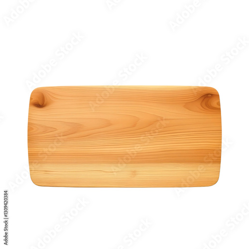 Wooden chopping board isolated on a white background