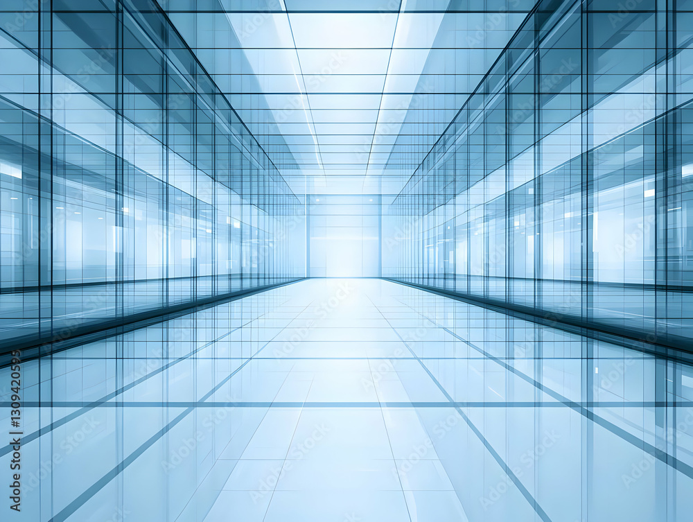 Abstract 3D Glass Corridor Illustration Abstract 3D Glass Corridor Illustration