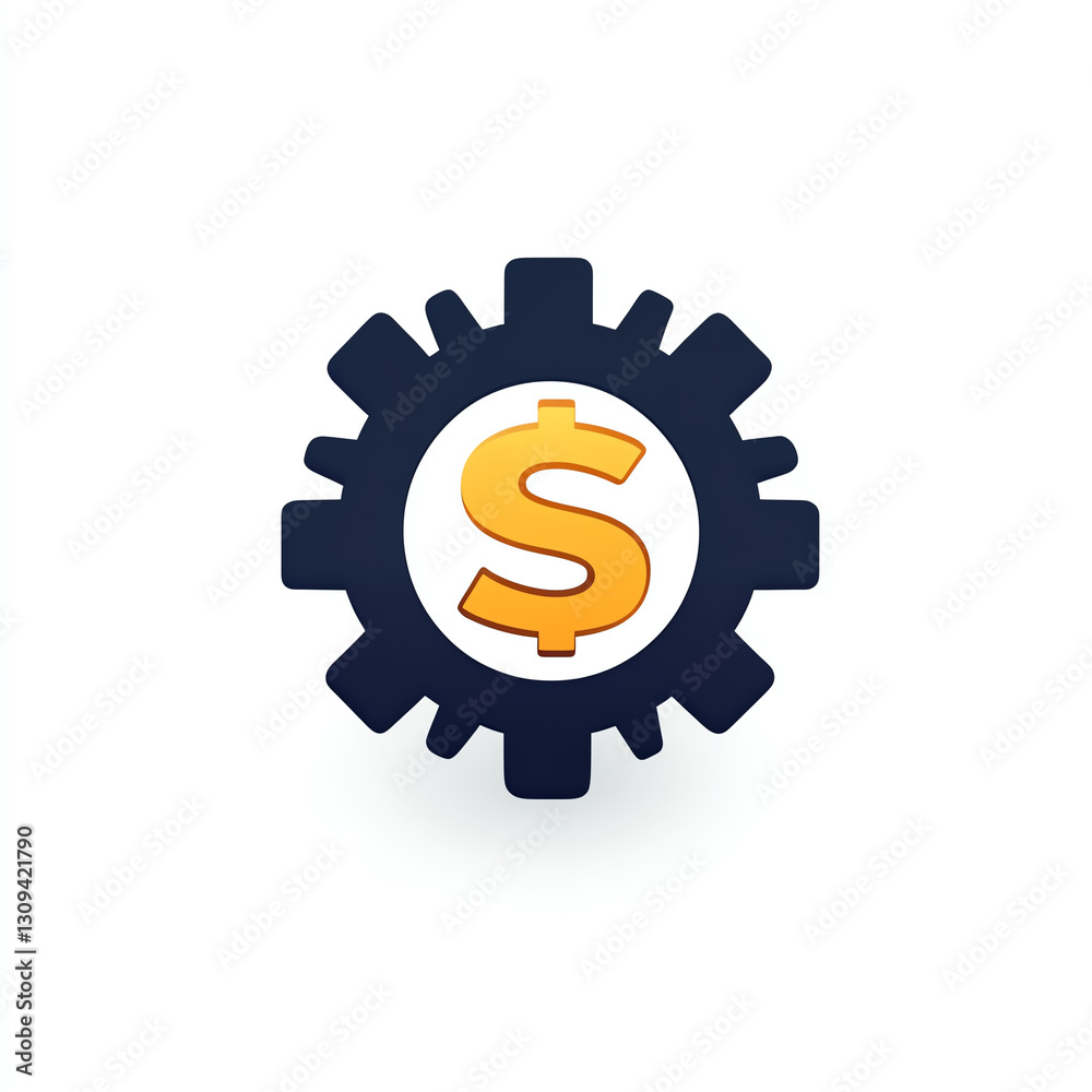 A conceptual image featuring a gear with a dollar sign, symbolizing the relationship between finance and industry. Ideal for illustrating economic growth and business innovation. A conceptual image featuring a gear with a dollar sign, symbolizing the relationship between finance and industry. Ideal for illustrating economic growth and business innovation.