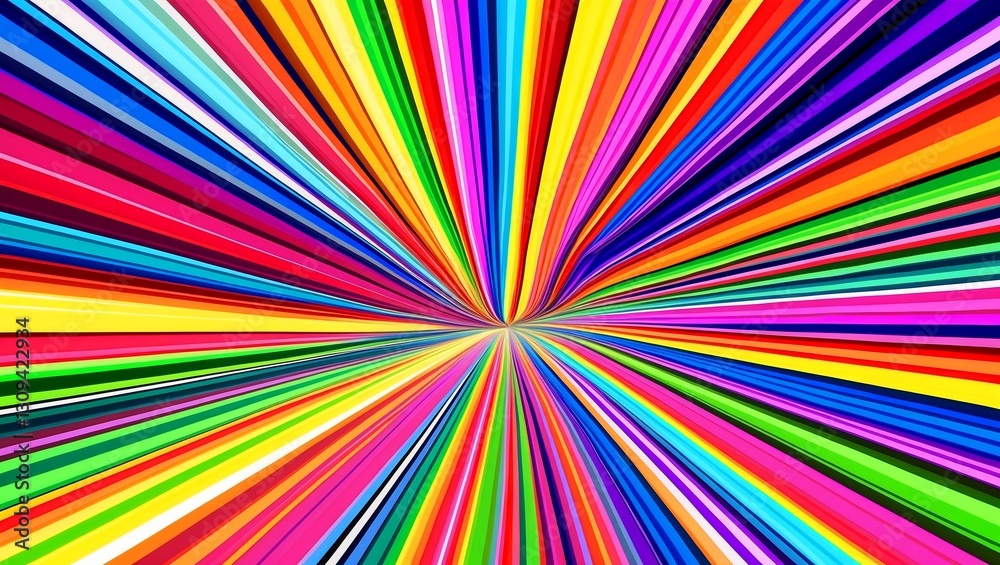Vibrant multicolored stripes creating dynamic energy perspective