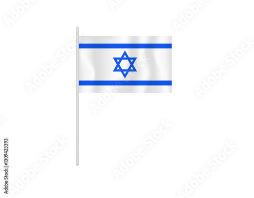 The israeli flag features a blue star of david between two horizontal blue stripes on a white base.