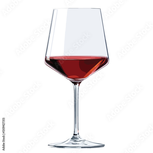 Elegant Glass of Red Wine Isolated on White Background for Professional Use