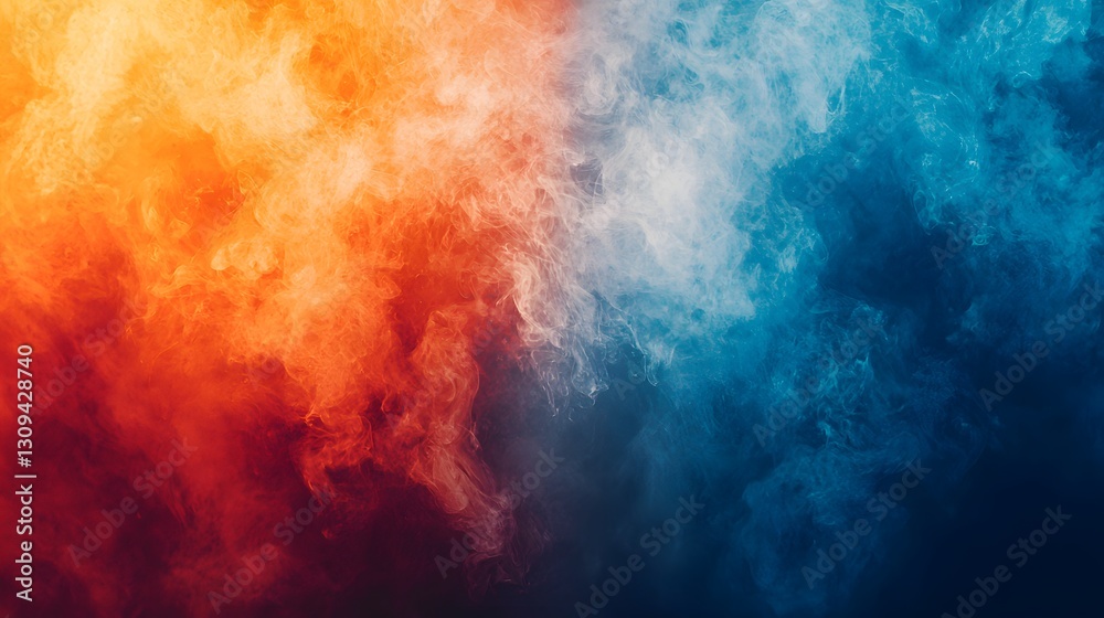 84. A contrast gradient from fiery red to cool blue, capturing energy and balance 84. A contrast gradient from fiery red to cool blue, capturing energy and balance