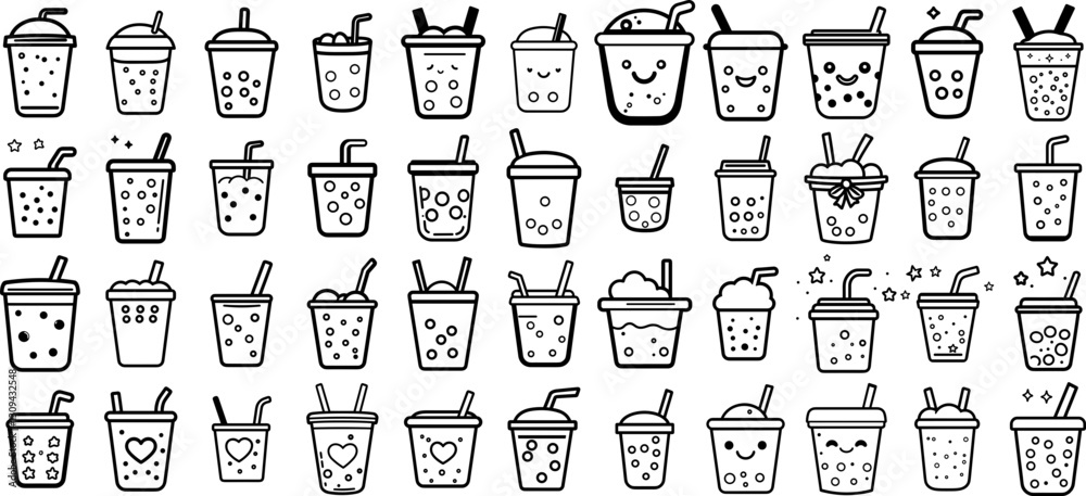 custom made wallpaper toronto digitalBoba Outline Doodle Icon Pack