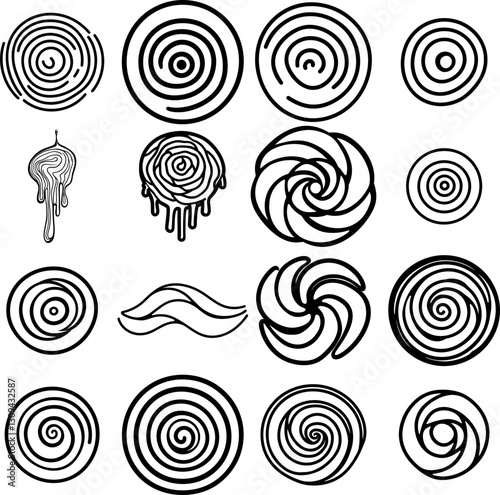 Psychedelic Swirl Doodle Icon Pack