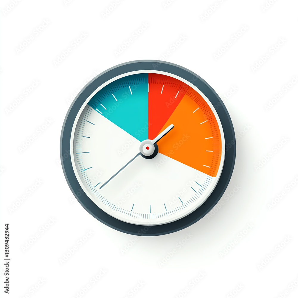 A modern circular clock featuring a unique design with bright colors, indicating both time and style. Perfect for offices and creative spaces to inspire productivity and focus. A modern circular clock featuring a unique design with bright colors, indicating both time and style. Perfect for offices and creative spaces to inspire productivity and focus.