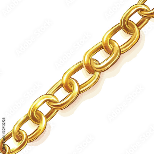 Elegant Gold Chain Line Isolated Cutout Object