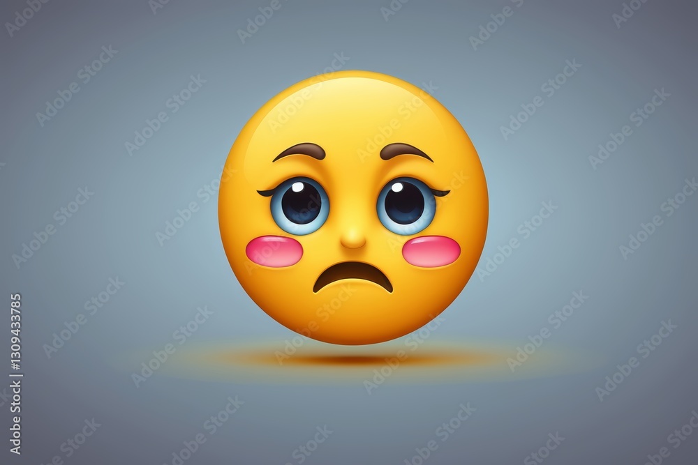 Fototapeta premium a close up of a yellow emoticion with a sad face