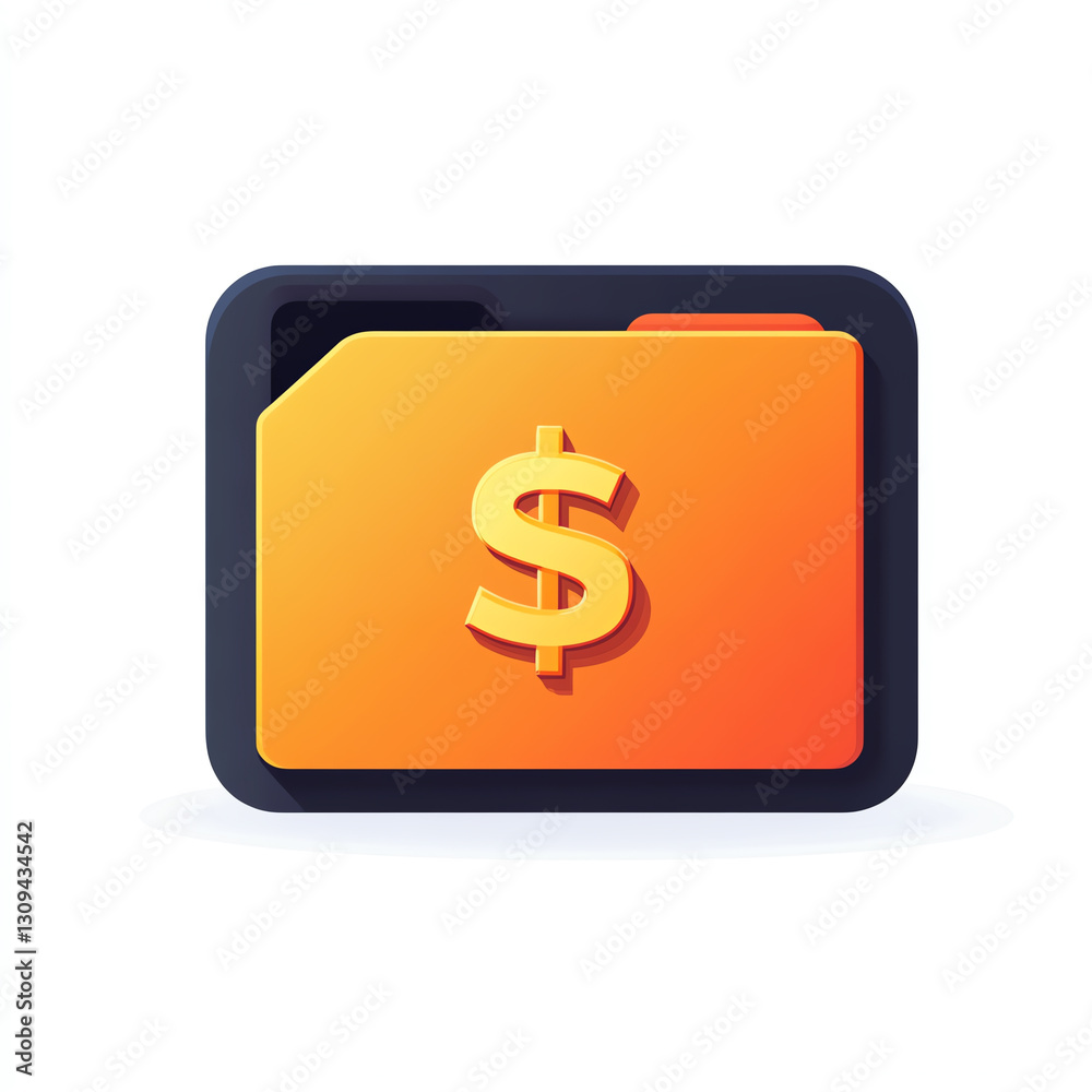 A modern illustration of a folder with a dollar sign, symbolizing financial organization, accounting, and budgeting. This graphic represents effective money management and finance. A modern illustration of a folder with a dollar sign, symbolizing financial organization, accounting, and budgeting. This graphic represents effective money management and finance.
