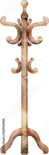 watercolor coat rack