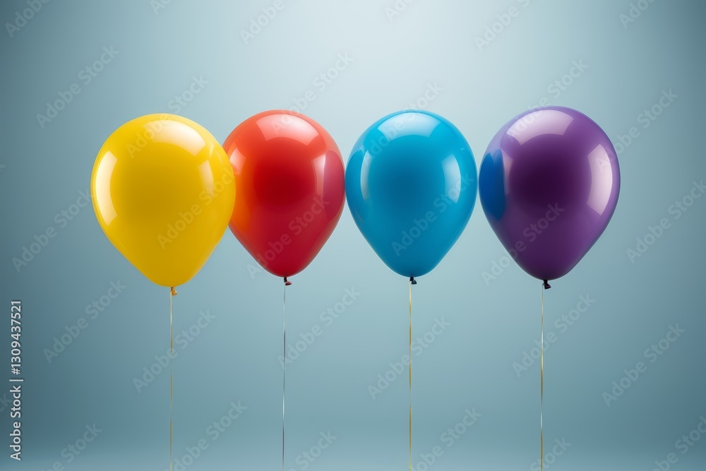 arafed row of colorful balloons in a row on a blue background arafed row of colorful balloons in a row on a blue background