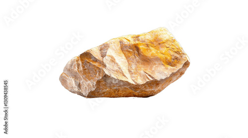 A large rock sits on a white background