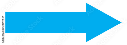 Long arrow. Blue arrow pointing right. Blue large arrow pointing right. Bold long arrow. Vector illustration. Long arrow vector icon. Straight long arrow icon, right thin line, blue cursor, element