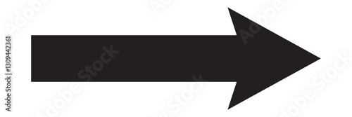 Long straight arrow icon. Long arrow icon pointing right. Black long arrow icon. Long arrow vector icon. Black long arrow isolated on a white background.