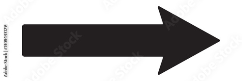 Long straight arrow icon. Long arrow icon pointing right. Black long arrow icon. Long arrow vector icon. Black long arrow isolated on a white background.