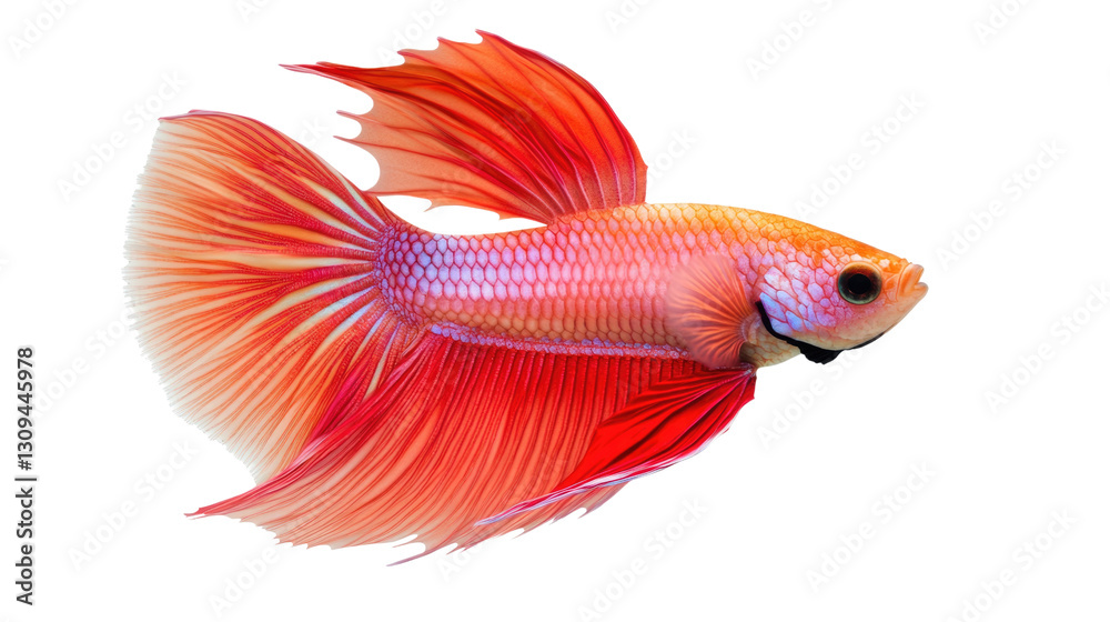 Fototapeta premium A fish with a pink and orange body and fins