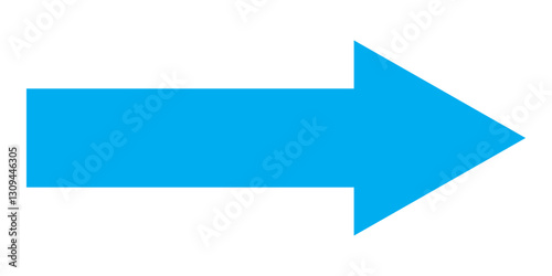 Long arrow. Blue arrow pointing right. Blue large arrow pointing right. Bold long arrow. Vector illustration. Long arrow vector icon. Straight long arrow icon, right thin line, blue cursor, element