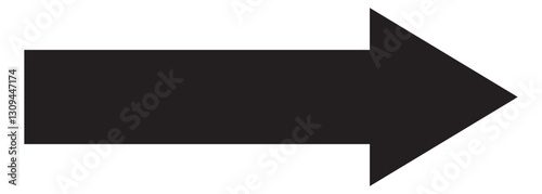Long straight arrow icon. Long arrow icon pointing right. Black long arrow icon. Long arrow vector icon. Black long arrow isolated on a white background.