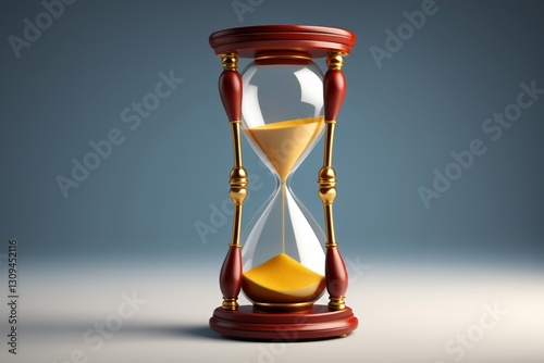 a close up of a hourglass with a yellow sand inside