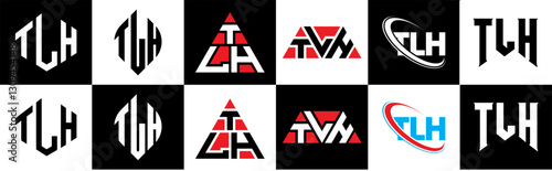 Slika na platnu TLH letter logo design in six style