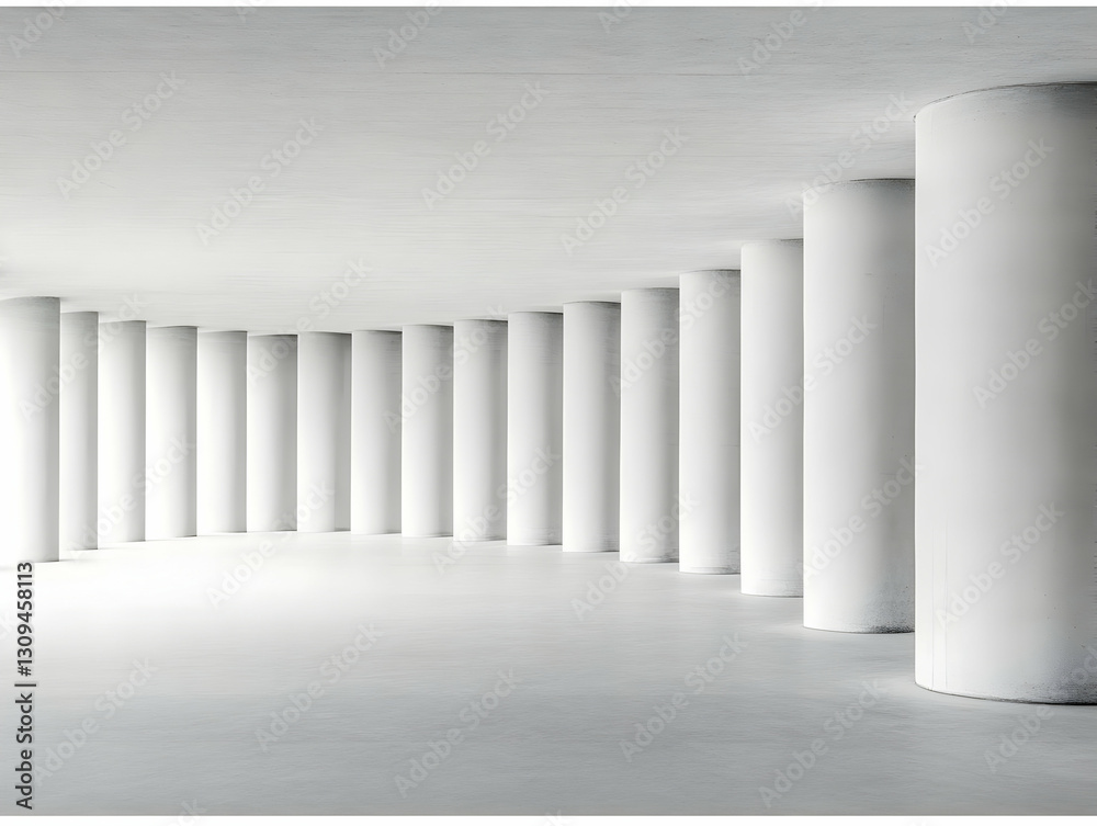 Fototapeta premium Abstract White Columns Architectural Illustration