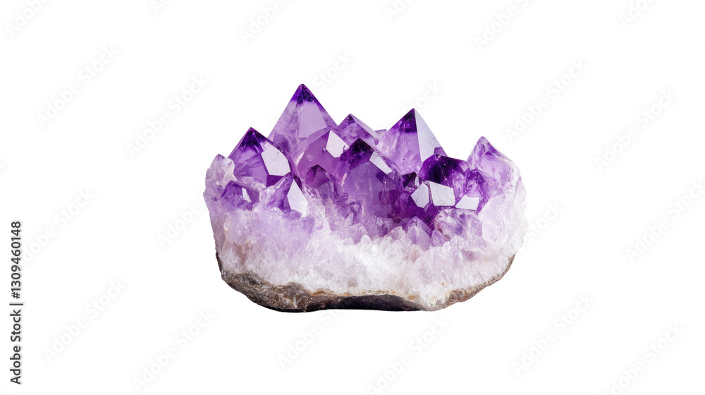 Fototapeta premium A large purple crystal sits on a white background