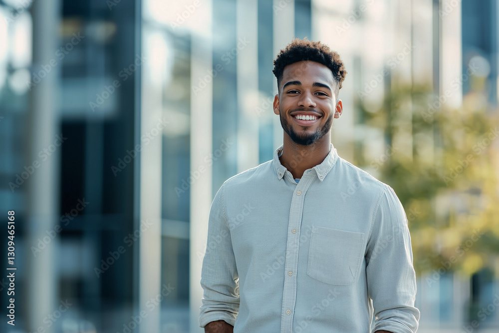 Obraz premium Confident Man in Urban Setting