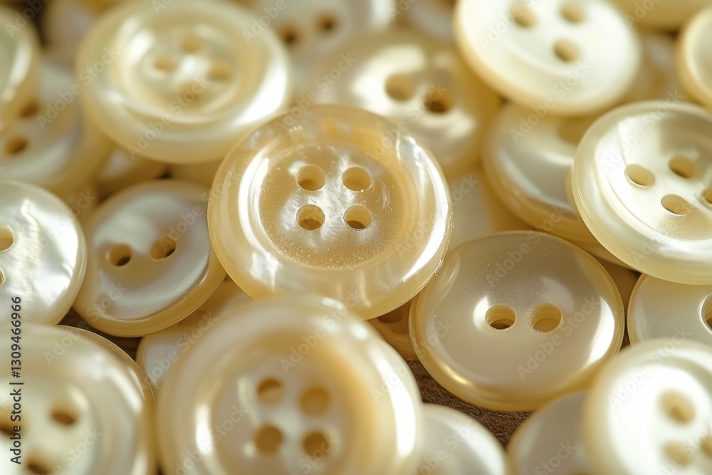 Close-Up of Cream Colored Sewing Buttons on a Soft Surface Close-Up of Cream Colored Sewing Buttons on a Soft Surface