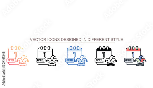 April Fool Day icon design with white background stock illustration
