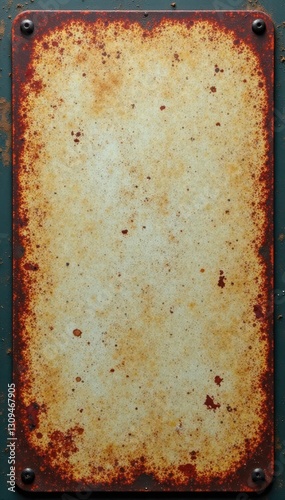 Faded, scratched metal sign, distressed surface, shabby, details