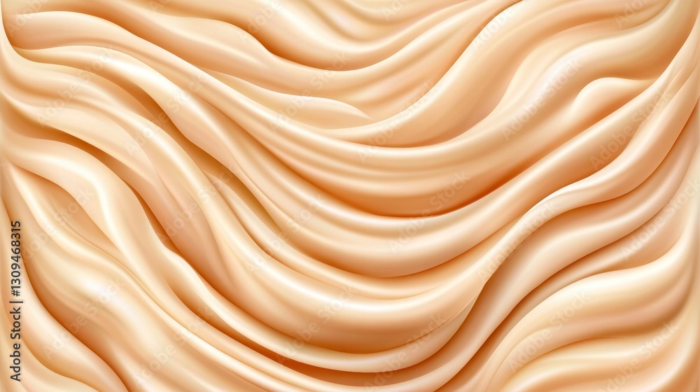 Abstract background of flowing creamy beige waves. Smooth, elegant texture with soft lighting and subtle highlights. Perfect for food, beauty, or luxury product design. Abstract background of flowing creamy beige waves. Smooth, elegant texture with soft lighting and subtle highlights. Perfect for food, beauty, or luxury product design.